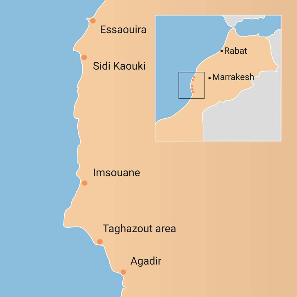 surfers beach in morocco